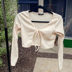 Yellow Shein Cardigan Crop